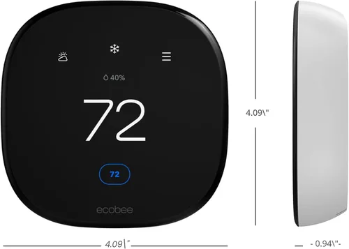 Vista 13 de ecobee Termostato inteligente mejorado, termostato Wifi programable Funciona con Siri, Alexa, Google Assistant, certificado Energy Star, Smart