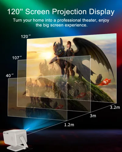 Vista 6 de [1800 Lúmenes ANSI/Enfoque Automático] Proyector Bluetooth WiFi 5G Actualización 2025, Compatible con 4K Native 1080P Full HD Smart Proyector