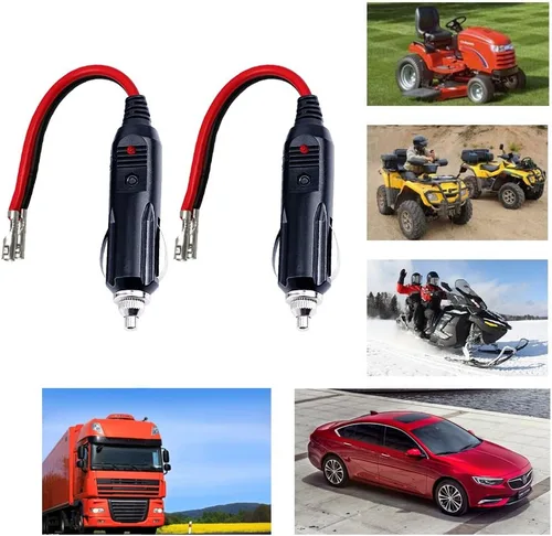 Vista 5 de Enchufe macho de repuesto para encendedor de cigarrillos, 12 V, con cables 2P