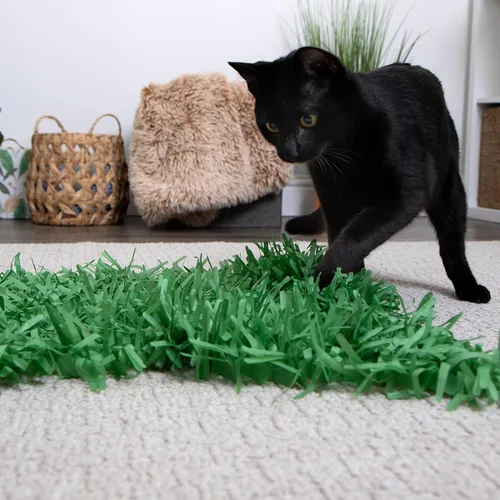 Vista 3 de Instincts by SmartyKat - Juego de 2 alfombrillas de papel para gatos Meadow Mayhem Hide & Seek, color verde, paquete de 2