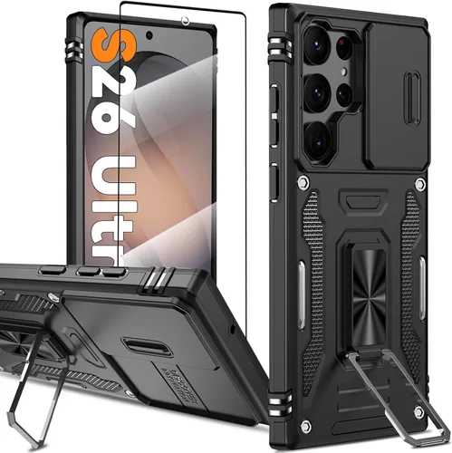 Vista 75 de Funda magnética para Samsung Galaxy Note 20 Ultra con soporte de anillo [con protector de pantalla] [Compatible con carga inalámbrica MagSafe] Funda