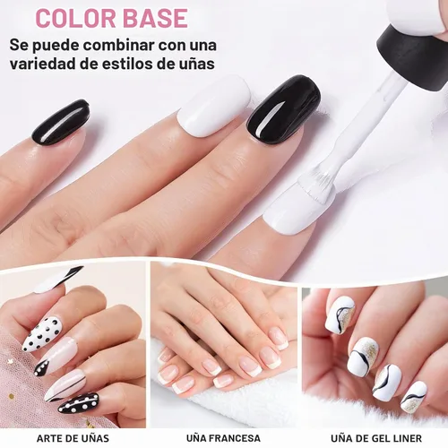 Vista 3 de Makartt Esmalte de uñas de gel blanco de 0.5 fl oz para uso en salón y Blanc 1 Pack