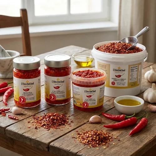 Vista 8 de L'Oro Del Sud Pimientos enteros de Calabria en aceite, certificados, 9.8 oz Auténticos chiles italianos en aceite con sabor sabroso picante