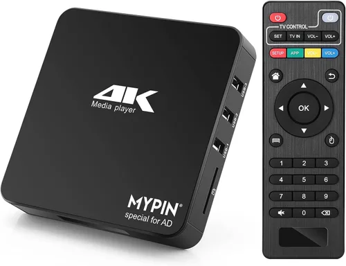 Vista 2 de Reproductor multimedia MP4 4K @60hz con fuente de alimentación, unidad USB HDD/256G de 8 TB/tarjeta SD con salida HDMI/AV para HDTV/PPT MKV AVI MP4