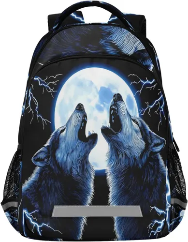 Vista 17 de ALAZA Mochilas de viaje con diseño de mariposa, luna y estrella, color azul turquesa, mochila escolar para hombres, mujeres, adolescentes y niños