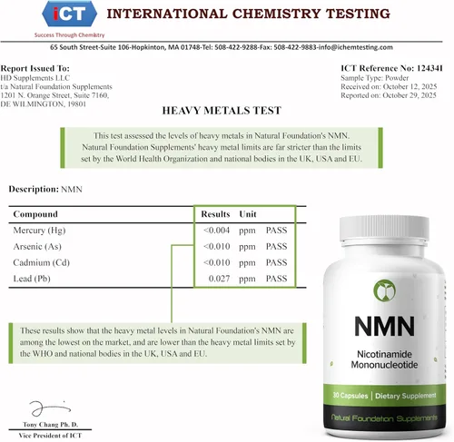 Vista 8 de NMN 500mg Cápsulas 99.3% Pureza Mononucleótido de nicotinamida 30 porciones Apoya la reparación del ADN y la función cognitiva Apto