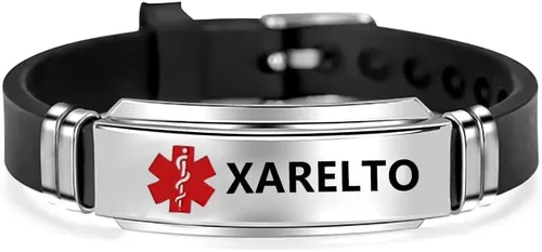 Vista 14 de NanMuc Pulsera de identificación de alerta médica roja de primeros auxilios de emergencia grabada con láser Alerta de salud ajustable pulsera