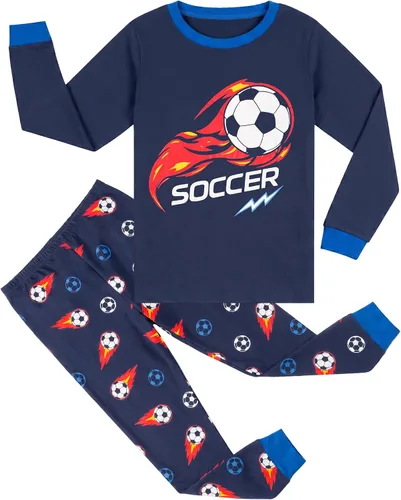 Vista 14 de HONGTEYA Conjunto de ropa de algodón de manga larga para niños y niñas 3-8T 1 coche de Navidad larga