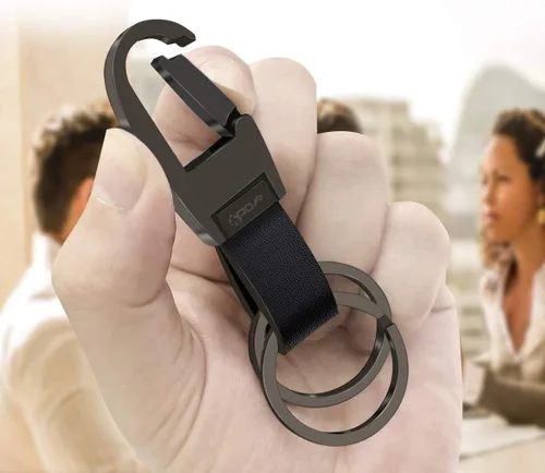 Vista 2 de Apor Llavero con 2 llaveros de cuero para hombre y mujer