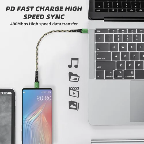 Vista 2 de AGOZ Paquete de 3 cables USB C a USB C de 1 pie para iPhone 17 Pro Max, iPhone 16, iPad Pro, Galaxy S26, S25 FE, S24 Ultra, S23 S22, Z Fold 7, A54