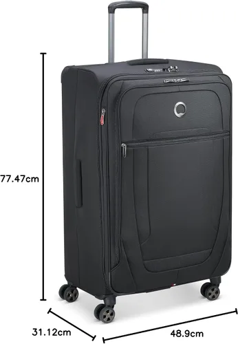 Vista 22 de DELSEY PARIS Helium DLX Softside - Maleta expandible con ruedas giratorias, azul marino, a cuadros, mediano de 25 pulgadas