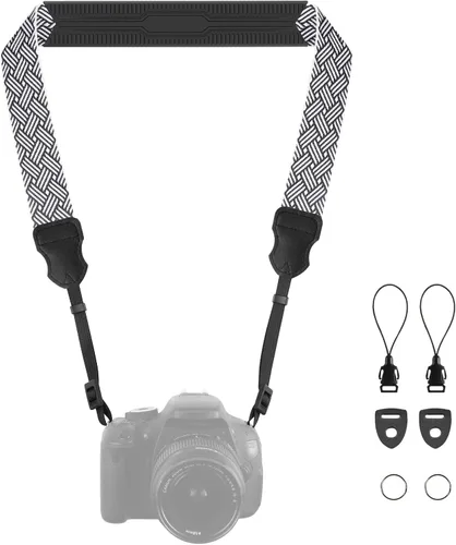 Vista 17 de FIEIL Correa de Cuello Correas de Cámara de Silicona - Correa Acolchada para Cámara, Correa de Hombro de Nailon Ajustable de 1.5" de Ancho Verde