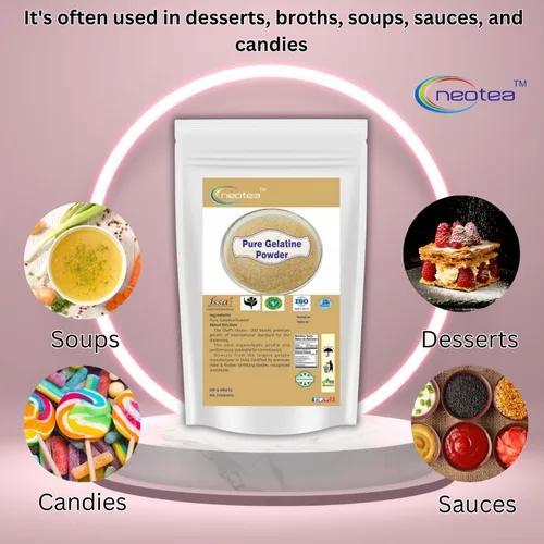Vista 2 de Neotea Polvo de gelatina original en polvo de gelatina comestible puro perfecto para gelatinas, postres, pudines y más, gelatina premium de estándar