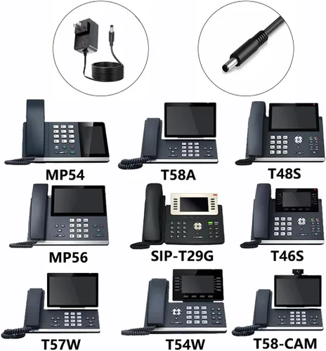 Vista 3 de Adaptador de fuente de alimentación de 5V 2A compatible con Yealink T54W SIP-T54W T46U T57W SIP-T44W T43U MP56 T53W T48U T34W IP Phone PS5V2000US