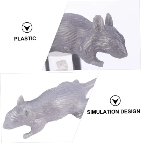 Vista 8 de BESPORTBLE 10pcs Halloween Plastic Fake Mouse Prank Realistic Simulation Mice Gray Tricky for Spooky Party Decorations and