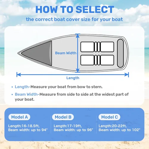 Vista 2 de Mancro - Funda para barco de 16 pies a 18.5 pies, fundas resistentes para lanchas de lubina, V-Hull, Tri-Hull, Runabout, lanchas de pesca, funda