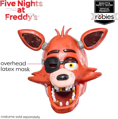 Vista 2 de Rubies Máscara de látex para disfraz de cinco noches en Freddy's Deluxe para adulto