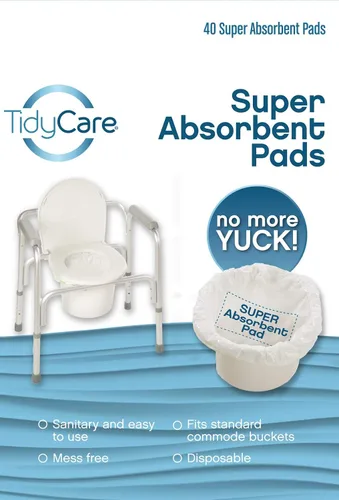 Vista 8 de TidyCare Almohadillas desechables para cama de noche para adultos, portátil, para silla de inodoro y bandeja de cama, paquete económico de 40