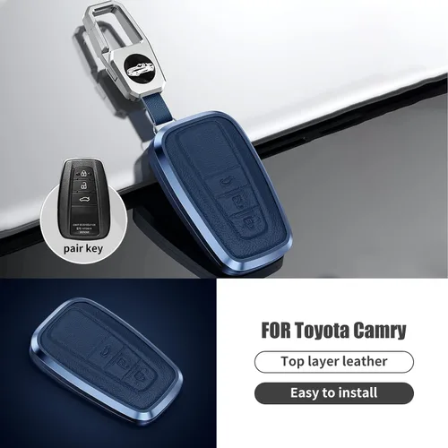 Vista 3 de KUNGKIC Funda para llavero inteligente de coche para la serie Toyota, Azul