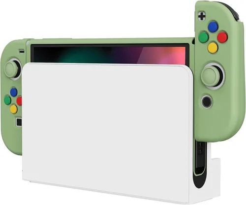 Vista 8 de PlayVital ZealProtect - Funda protectora suave para Nintendo Switch OLED, protector flexible Joycon Grip para Nintendo Switch OLED con tapas