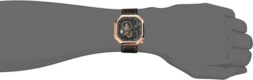 Vista 6 de AGELOCER Reloj cuadrado luminoso de acero inoxidable de lujo automático mecánico para hombre