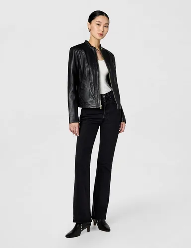 Vista 6 de Cole Haan womens Zip Front Fully Lined Leather Coat