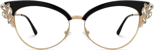 Vista 7 de Zeelool Gafas de bloqueo de luz azul con diamantes de imitación de gran tamaño Hearn VFX0060 para mujer, Negro