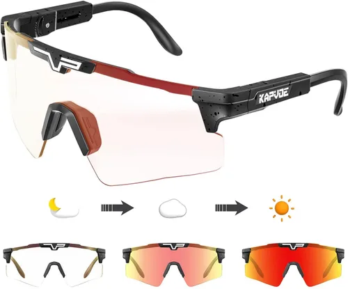 Vista 7 de KAPVOE Gafas de ciclismo fotocromáticas Gafas de sol deportivas de bicicleta de montaña Gases transparentes MTB Gafas hombres mujeres Bicicletas