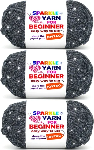 Vista 46 de Hilo de color morado amatista para tejer y tejer, hilo de algodón para tejer, fácil de tejer, para principiantes, con puntadas fáciles de ver