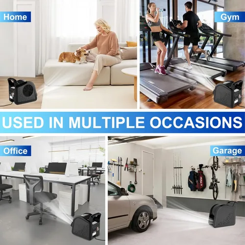 Vista 3 de Ventilador portátil para el hogar: ventiladores de piso de alta velocidad para refrigeración y secado, motor de aire con rotación de 185°
