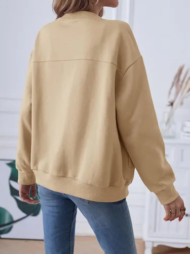 Vista 3 de MEROKEETY Sudaderas de manga larga con cremallera para mujer, chaquetas casuales sueltas con bolsillos
