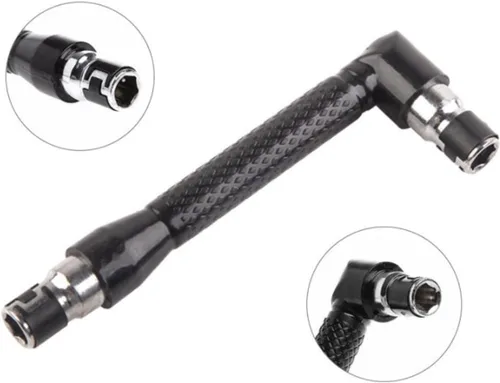 Vista 2 de Cuifati Llave en forma de L, llave hexagonal en forma de L de 1/4 de pulgada, cabezal doble con varias puntas de destornillador, herramienta