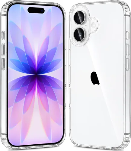Vista 21 de JJGoo - Funda compatible con iPhone 17 Pro, funda transparente a prueba de golpes, funda protectora delgada con parte trasera de policarbonato duro