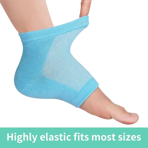 Vista 4 de Vaincre - 4 pares de calcetines de gel hidratantes para talones, para pies secos y agrietados en mujeres, cuidado de pies spa, calcetines sin dedos