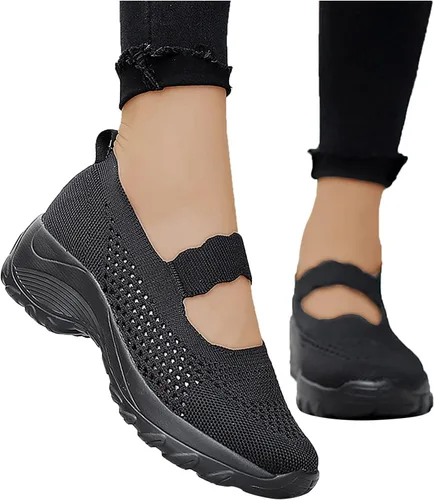 Vista 4 de JWSVBF Zapatos deportivos de tacón para mujer, sandalias minimalistas con diamantes de imitación, tacón trenzado, zapatos casuales, unisex, a