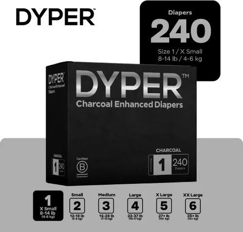 Vista 2 de DYPER - Pañales desechables de carbón mejorado para el día y la noche - Hechos con ingredientes a base de plantas* e ingredientes honestos