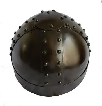 Vista 3 de SA International Casco antiguo negro con máscara vikinga medieval con forro y correa