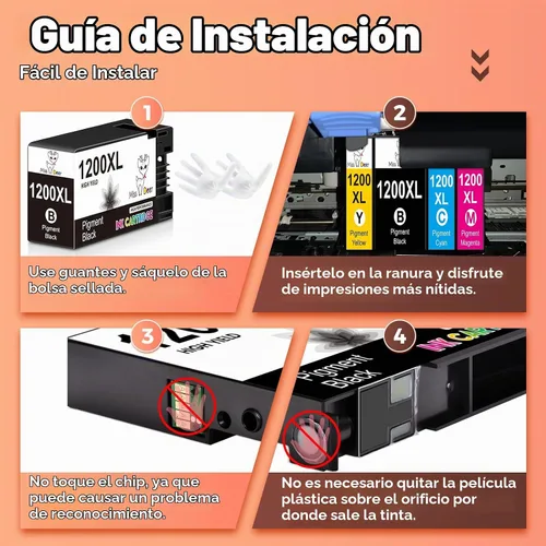 Vista 6 de Miss Deer 1200 cartuchos de tinta XL PGI-1200XL para Canon Maxify MB2720