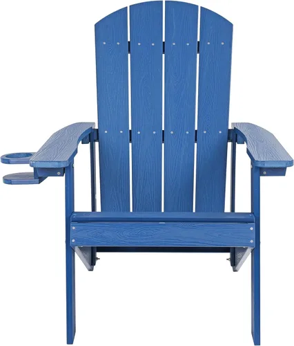 Vista 6 de Outdoor Adirondack Chair, Weather-Resistant HIPS Patio Lounge Chair, 1Pcs Fixed Seating for Porch, Garden, Deck, Backyard 1pcs Blue