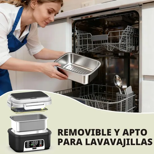 Vista 8 de Lonchera eléctrica inalámbrica XL de 6.3 tazas para adultos, 20000 mAh recargable alimentada por batería inteligente para hombres y mujeres