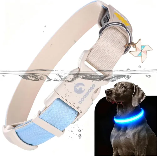 Vista 8 de DOGWONG Collar de perro con luz LED para Halloween, recargable e impermeable, collares de perro iluminados para otoño para caminar por la noche