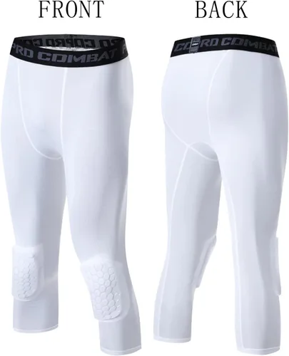 Vista 3 de SS COLOR FISH Leggings de baloncesto para hombre con rodilleras, mallas de compresión 3/4, pantalones deportivos atléticos de capa base