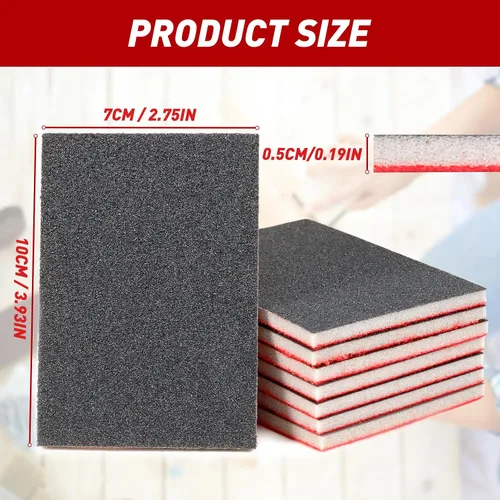 Vista 2 de 24 Piezas Esponjas de Lijado Grano 1200-1500, Bloques de Lijado Lavables y Reutilizables para Madera, Metal, Paneles de Yeso, Acristalamiento, Papel