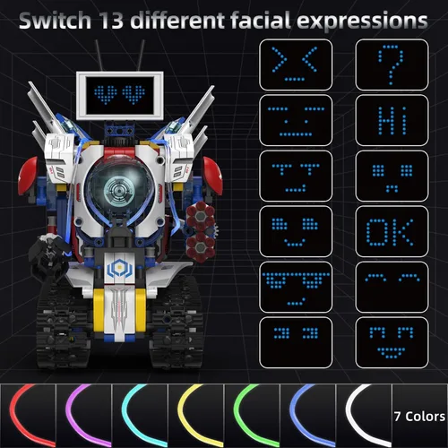 Vista 2 de Robot 5 en 1 para niños de 8 a 12 años, control remoto y robótica programable por APP, juguetes de codificación visual - kit educativo de ciencias
