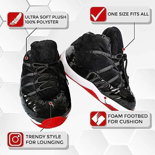 Vista 3 de MOLERFO Zapatillas de deporte con suela antideslizante para interiores y hogares, pantuflas de felpa unisex para interiores