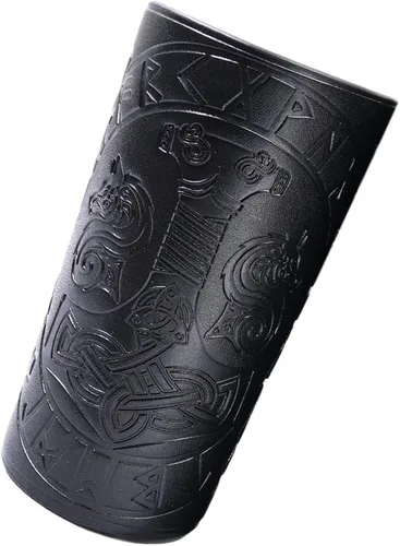 Vista 5 de Colaxi - Protector de muñeca medieval con patrón de terremoto, piel sintética para cosplay