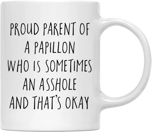 Vista 90 de Andaz Press Funny Dog - Taza de café de 11 onzas, regalo de broma, orgulloso padre de un afenpinscher que es a veces un gilipollas y eso está bien