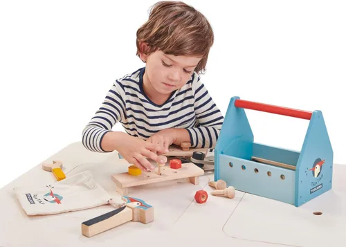 Vista 6 de Tender Leaf Toys - Caja de herramientas Tap Tap - Caja de herramientas realista para juegos creativos de simulación para niños mayores de 3 años