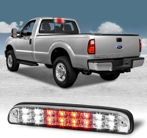 Vista 34 de Reemplazo para Ford F-250 F-350 F-450 F-550 Super Duty/Ford Ranger 1993-2011 Lente de humo LED cromado carcasa trasera de montaje alto 3ª tercera