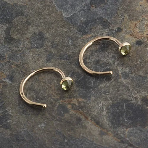 Vista 25 de Half Huggie Gold Hoop Earrings for Girls Women Tiny Cartilage Birthstone Stud Piercing Earring Hypoallergenic Earring Screw Back Dainty Hug Hoops